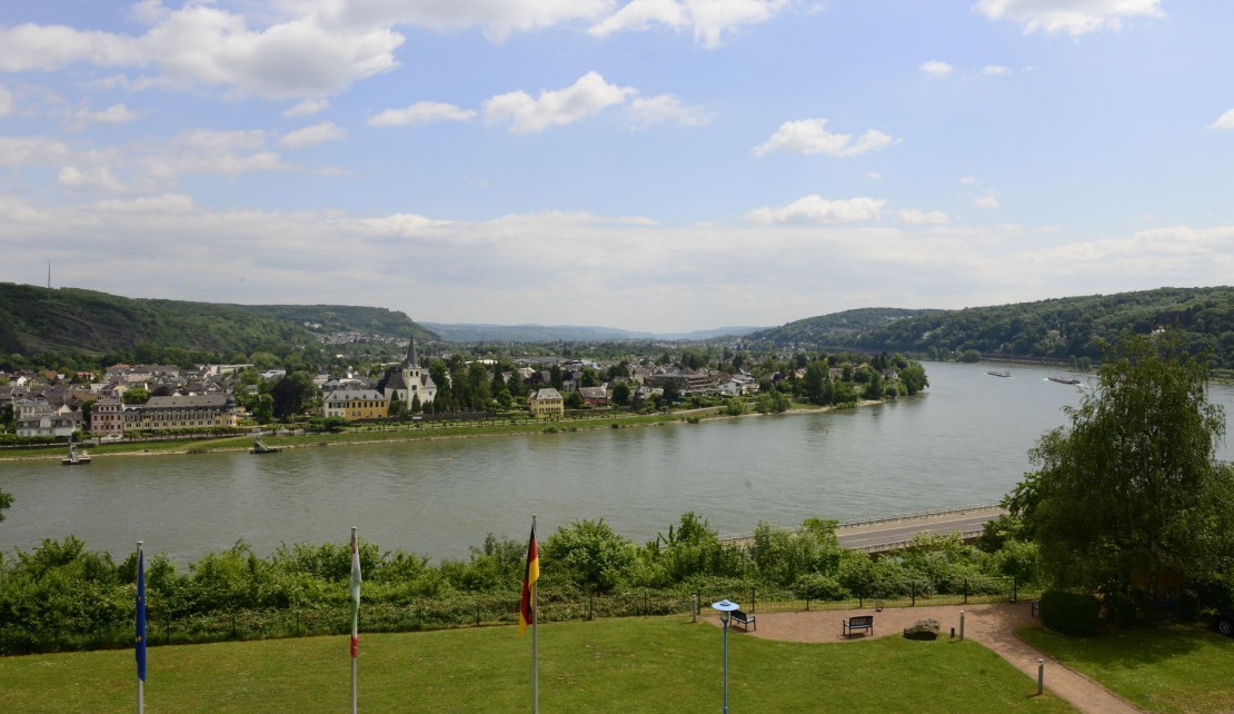 Aussicht auf den Rhein vom Ringhotel Haus Oberwinter