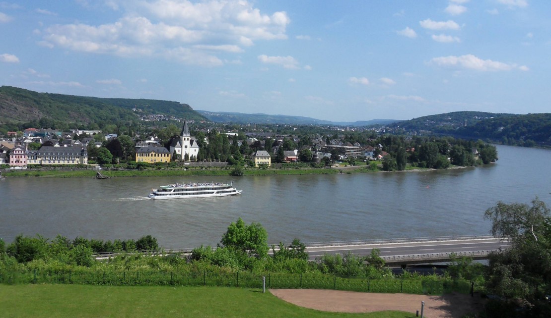 Aussicht auf den Rhein vom Ringhotel Haus Oberwinter