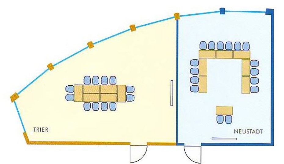 Grundriss Tagungsräume Neustadt und Trier im Ringhotel Haus Oberwinter